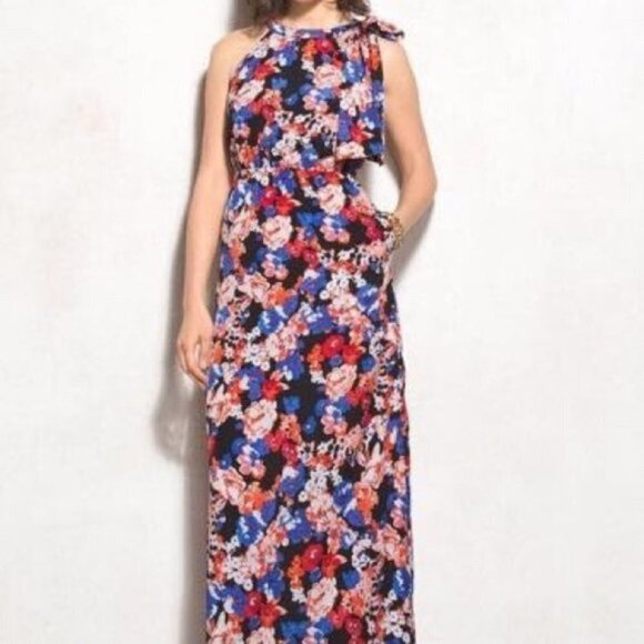 Heidi Weisel Red and Blue Floral maxi - Picture 2 of 9